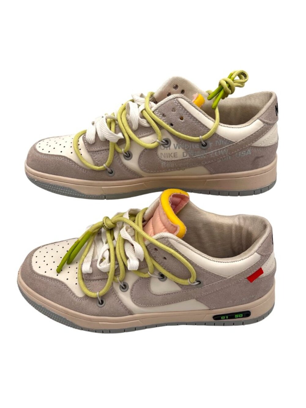 Nike SB Dunk Low Off-White Lot 01 of 50 Sneakers Size 9 Gray Suede White Leather - Picture 3 of 16